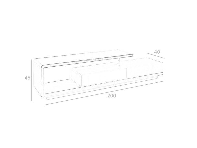 Mueble TV de madera blanca y acero cromado