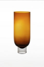 Modern Luxury 9MM tyk glasvase, Sober Design, meget høj, varm mørk orange, OMAHA36AM