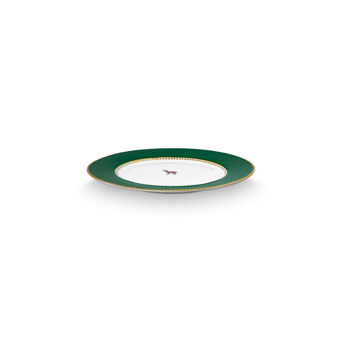 Plate Love Birds Deer Dark Green 21cm
