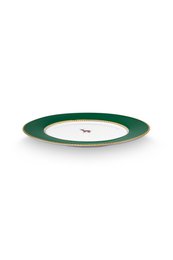 Plate Love Birds Deer Dark Green 21cm