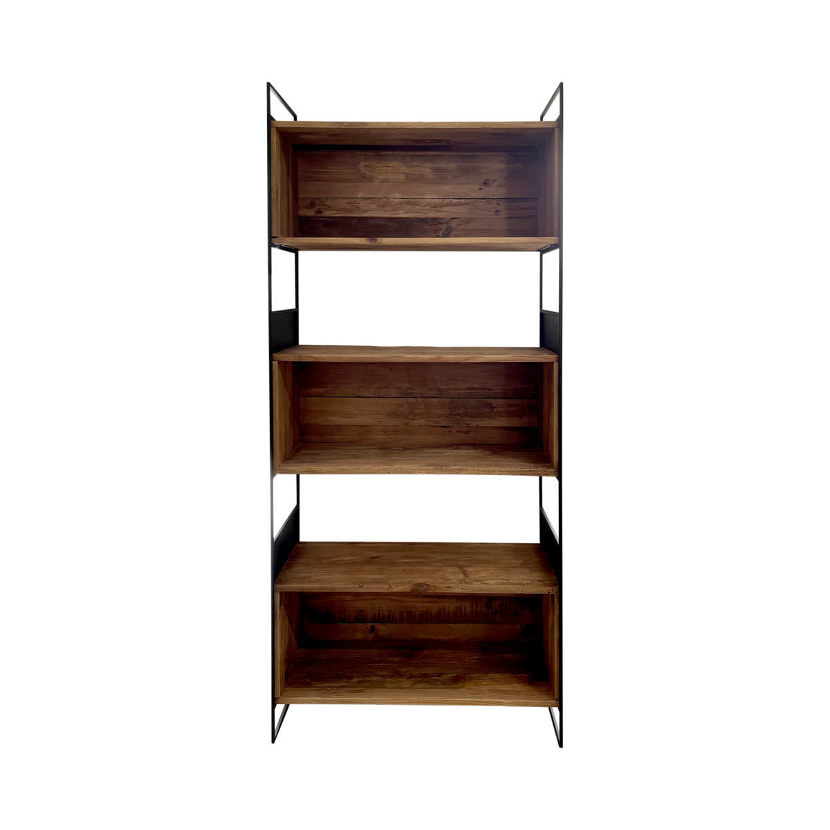 Librería de madera y hierro 90 x 36 x 190 h cm