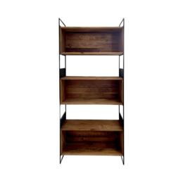 Librería de madera y hierro 90 x 36 x 190 h cm
