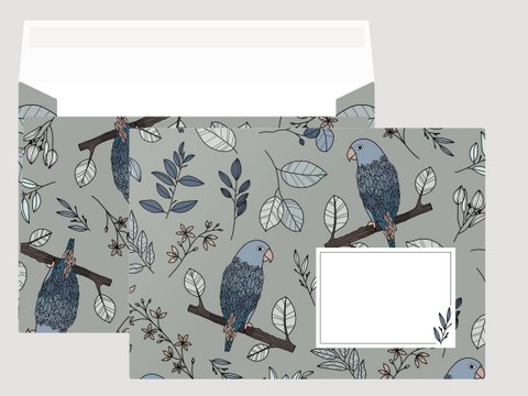 Envelop 03 Papegaai (set van 10)