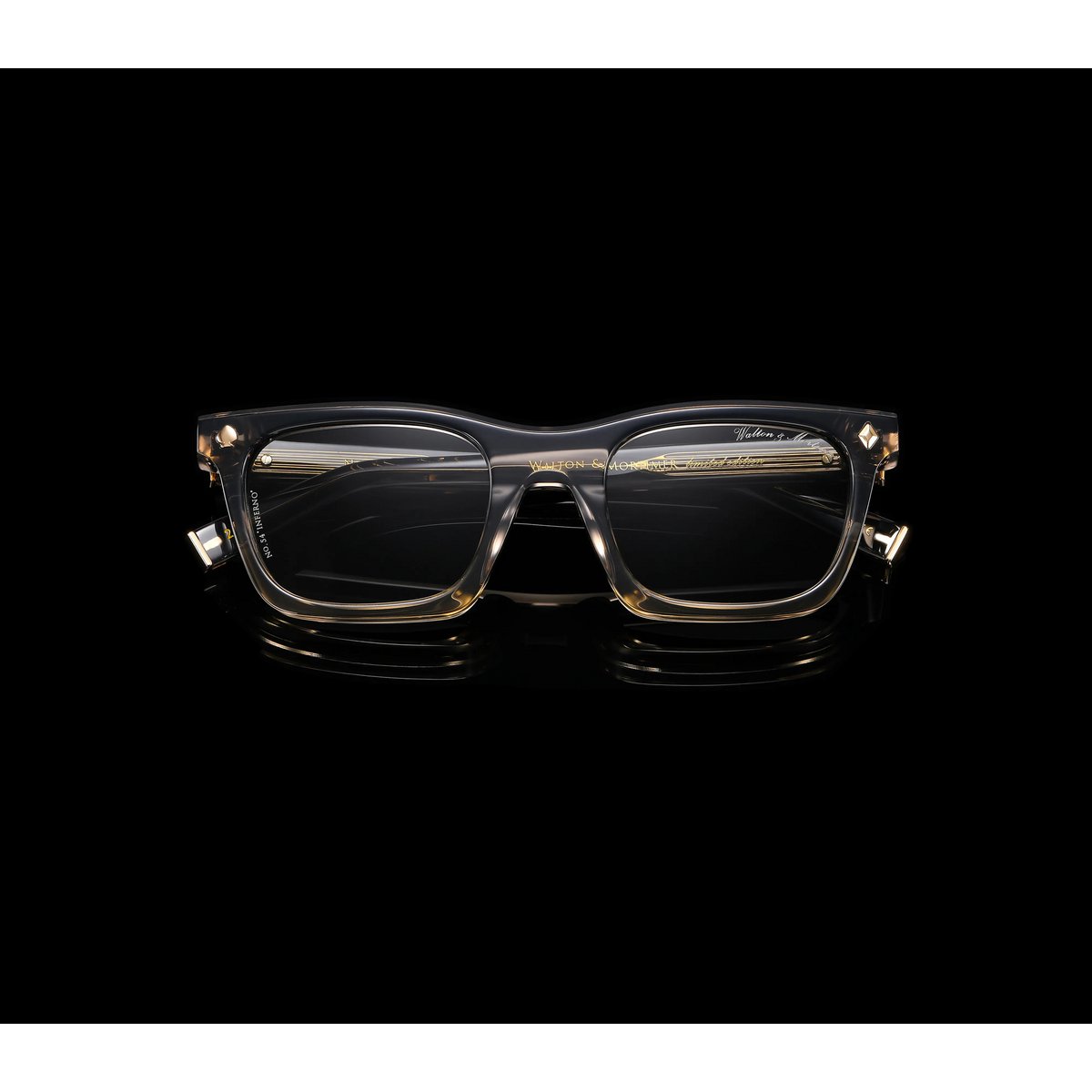 Walton et Mortimer NO. 54 : Lunettes de soleil grises transparentes "Inferno"