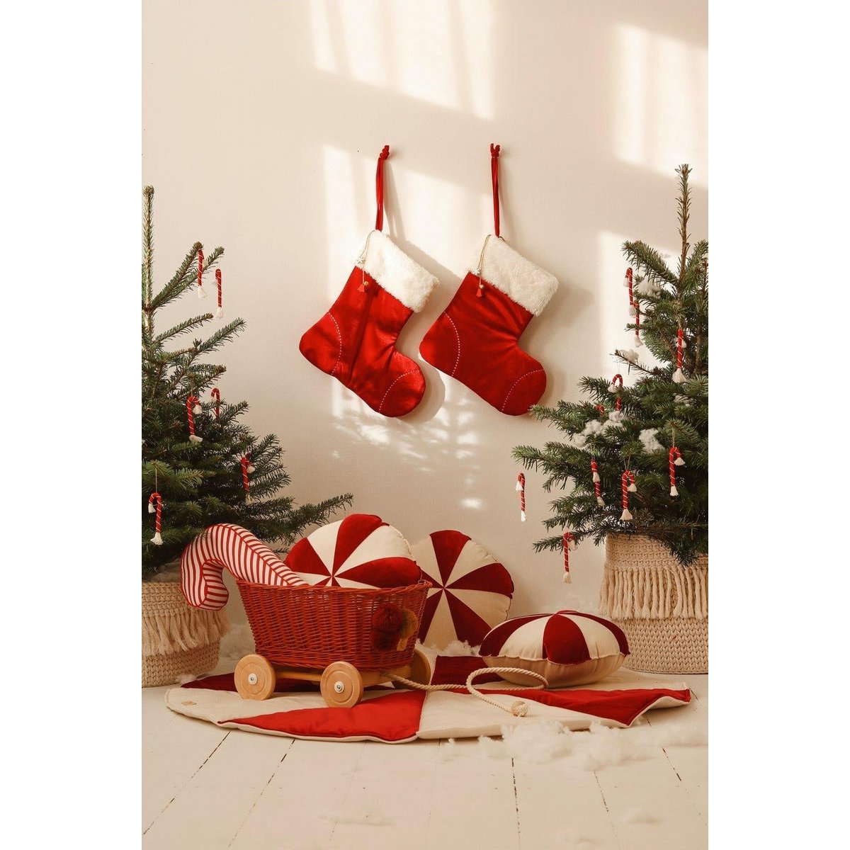 Calcetín familiar navideño “Red Candy”, regalo navideño