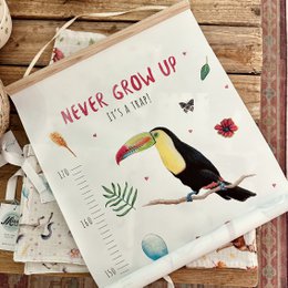Wachstumstabelle Vögel rosa - Textilplakat