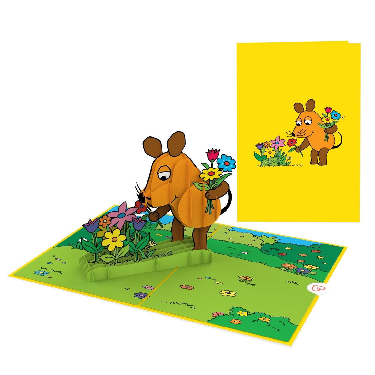 The Mouse® floral greeting pop-up card