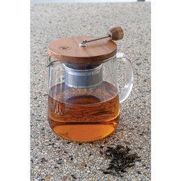 Teiera con Coperchio in Legno e Infusore Removibile 1L