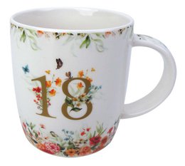 DUO Occasional Mug 400ml, Birthday “18”, in a giftbox with a ribbon