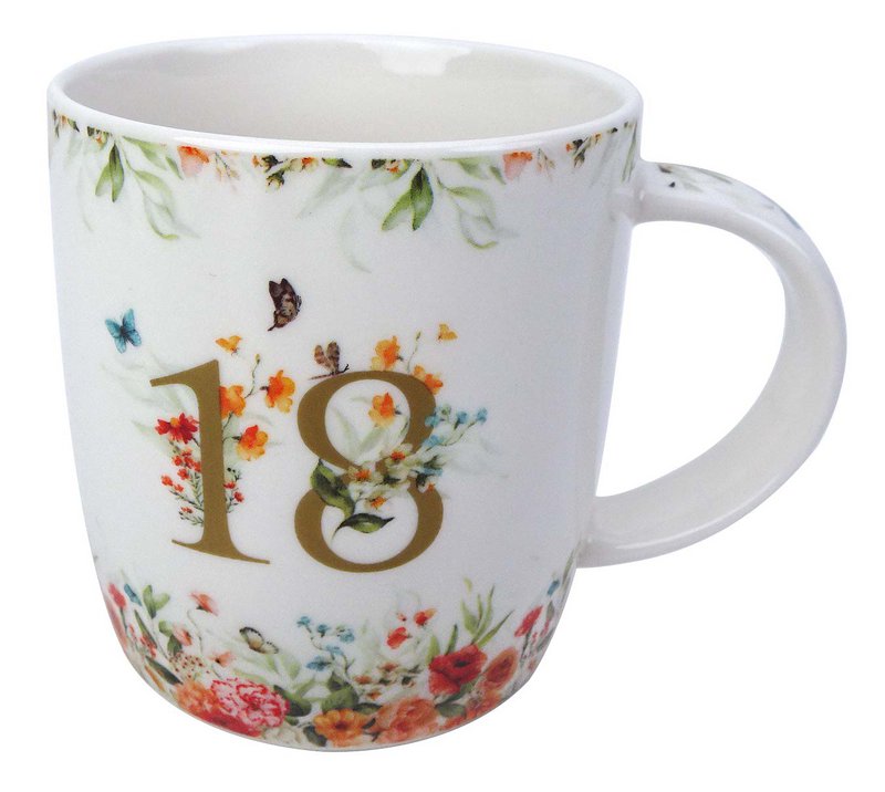 DUO Occasional Mug 400ml, Birthday “18”, in a giftbox with a ribbon
