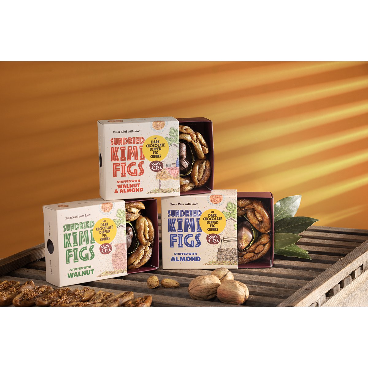 KUMILIO Premium Kími fig GIFT BOX filled with Nuts & dark Chocolate dipped 180g