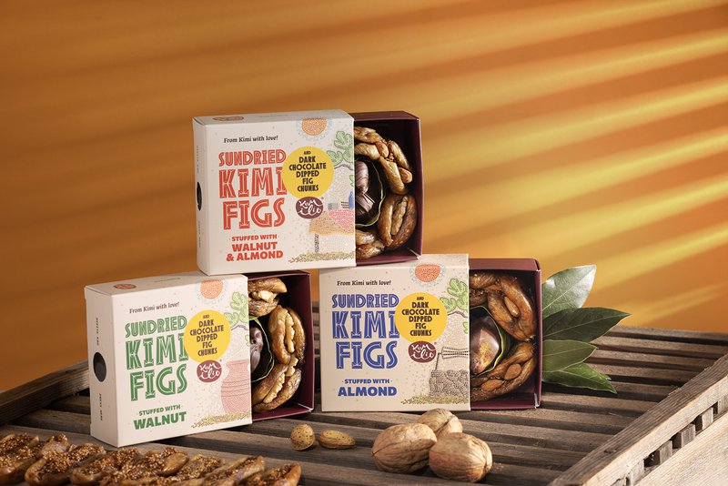 KUMILIO Premium Kími fig GIFT BOX filled with Nuts & dark Chocolate dipped 180g