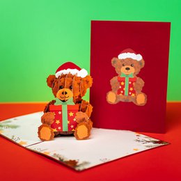 Kerst teddy pop-up kaart