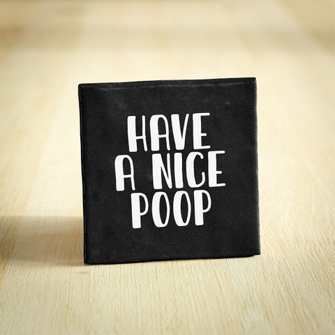 Tegeltje - Have A Nice Poop | Zwart | 10x10cm
