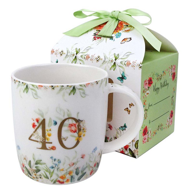 DUO Occasional Mug 400ml, Birthday “40”, in a giftbox with a ribbon