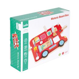 Lelin® aktivitetstavle i træ – Bus