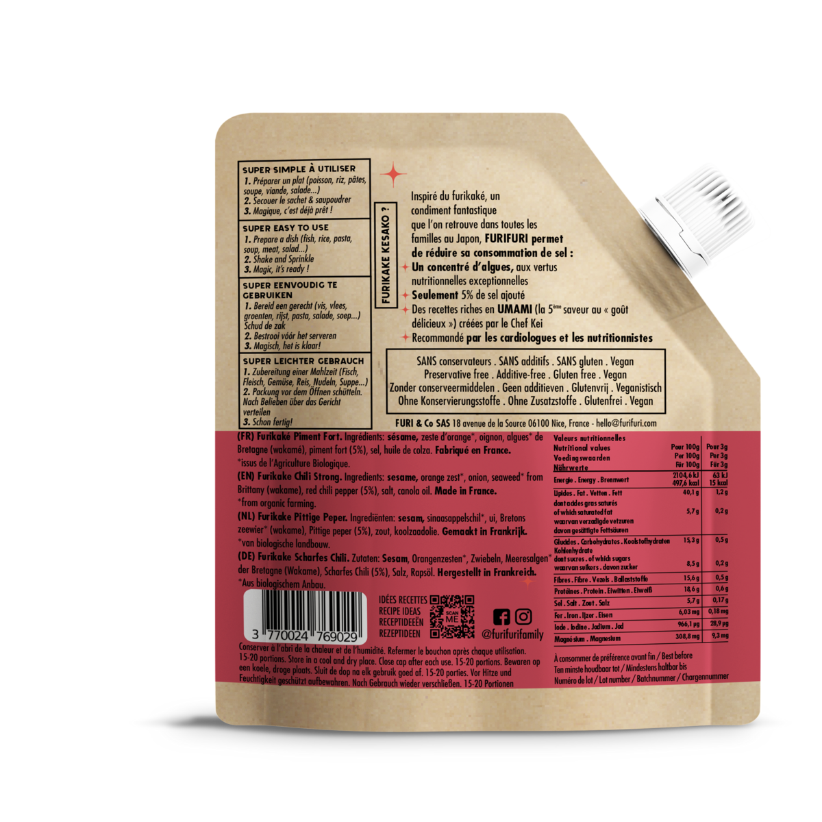 Furikake Chili - Sesame and seaweed condiment - salt alternative 45G