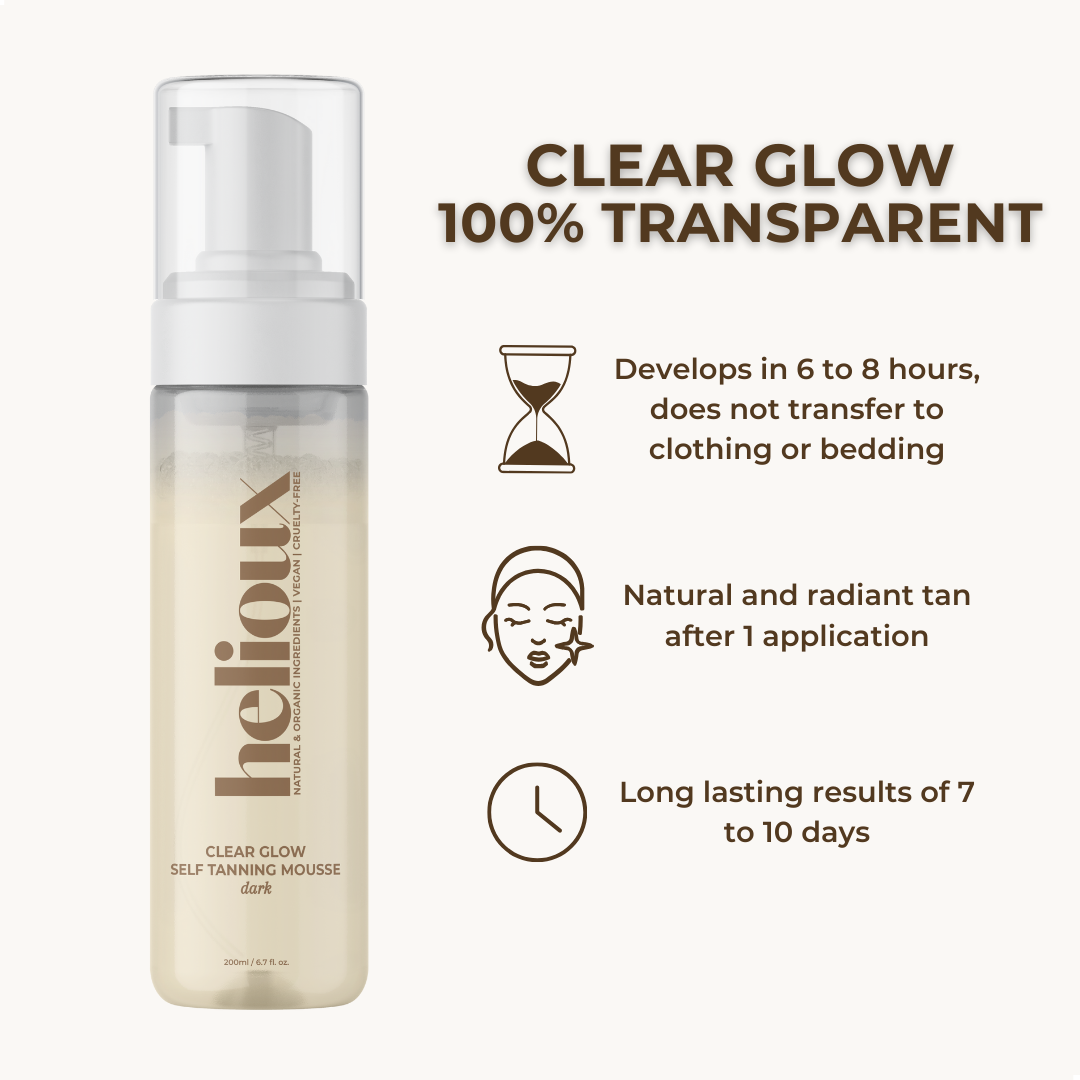 HELIOUX® CLEAR GLOW MOUSSE AUTOBRONCEADOR OSCURO