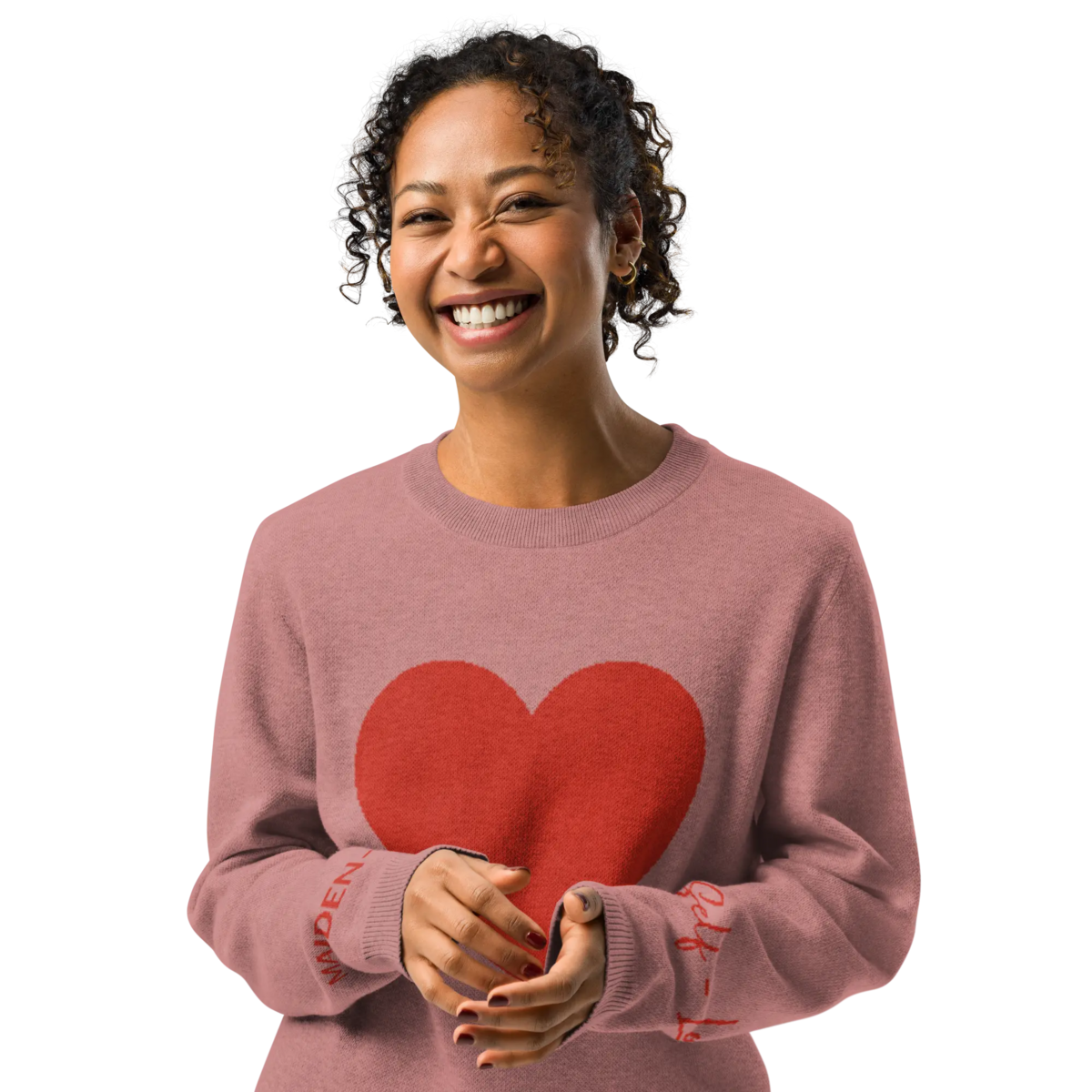 Herz-Strickpullover mit Rundhalsausschnitt CORAL