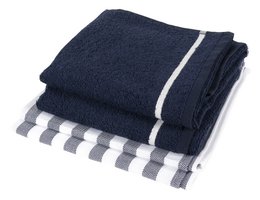 100% Bawełna Tekstylia Kuchenne Mix&Match 4 sztuki Stripe navy