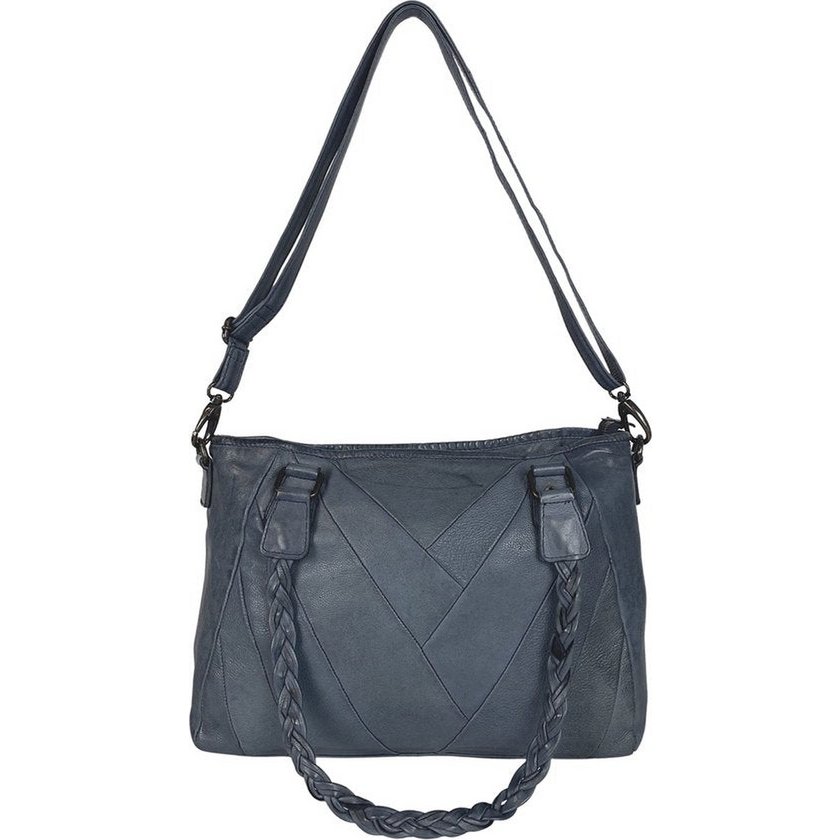 Sacs de dames Arrigo - Sac à bandoulière et sac à main en cuir lavé en bleu