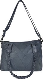 Borse per donne arrigo - borsa a tracolla e borsa della pelle lavata in blu