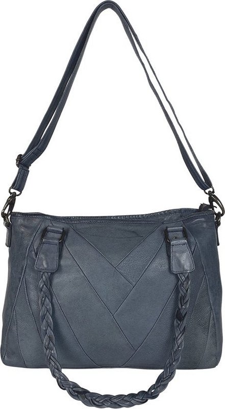 Borse per donne arrigo - borsa a tracolla e borsa della pelle lavata in blu