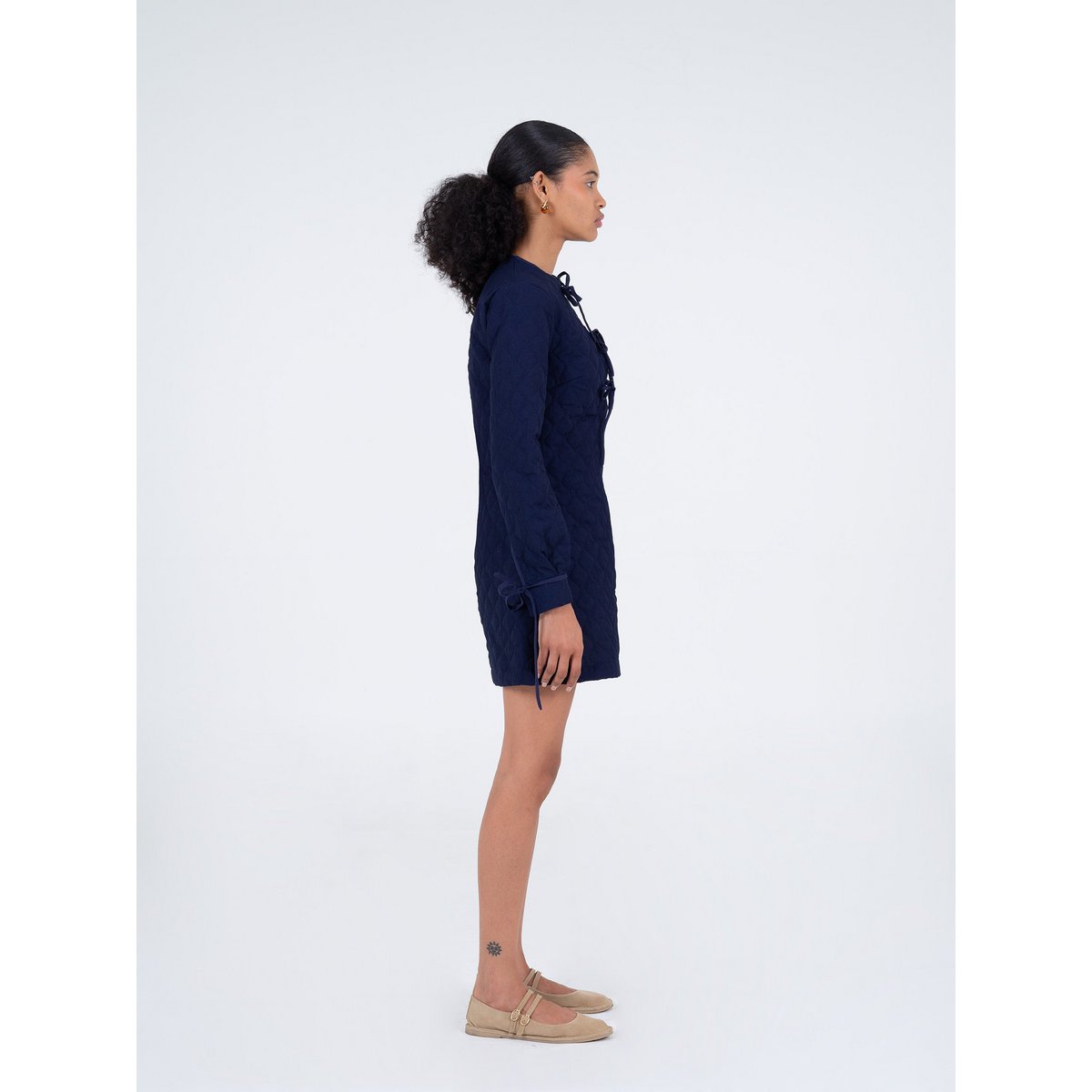 Mini-robe matelassée bleue Chelsea