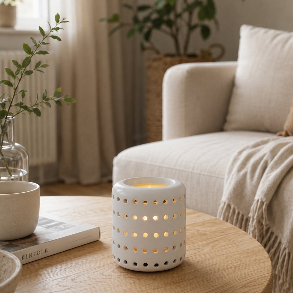 Kominek Perfumowy – White Coliseo – Oryginalny Design i Kształt – Aromaterapeutyczny Przedmiot Dekoracyjny – Świecznik Dyfuzyjny Zapachowy, Woski Zapachowe