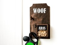 Dog Leash Holder, Wood dog leash hanger