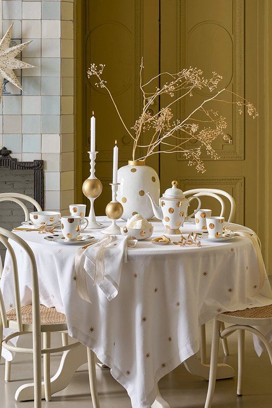 Plate Dot Delight White-Gold 23cm