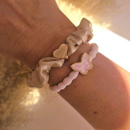 Elastique cheveux papillon rose tendre