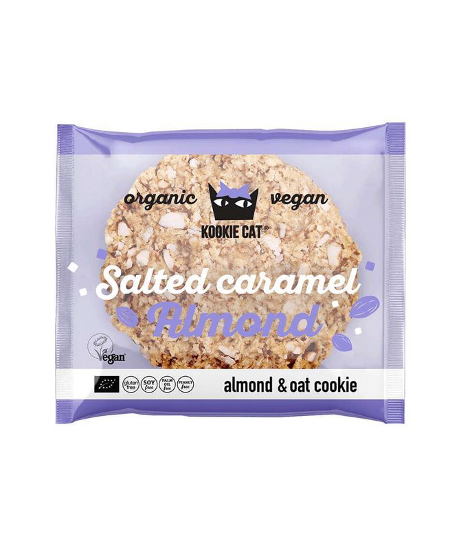 Salted Caramel Almond Cookie, organic, Kookie Cat, 50g