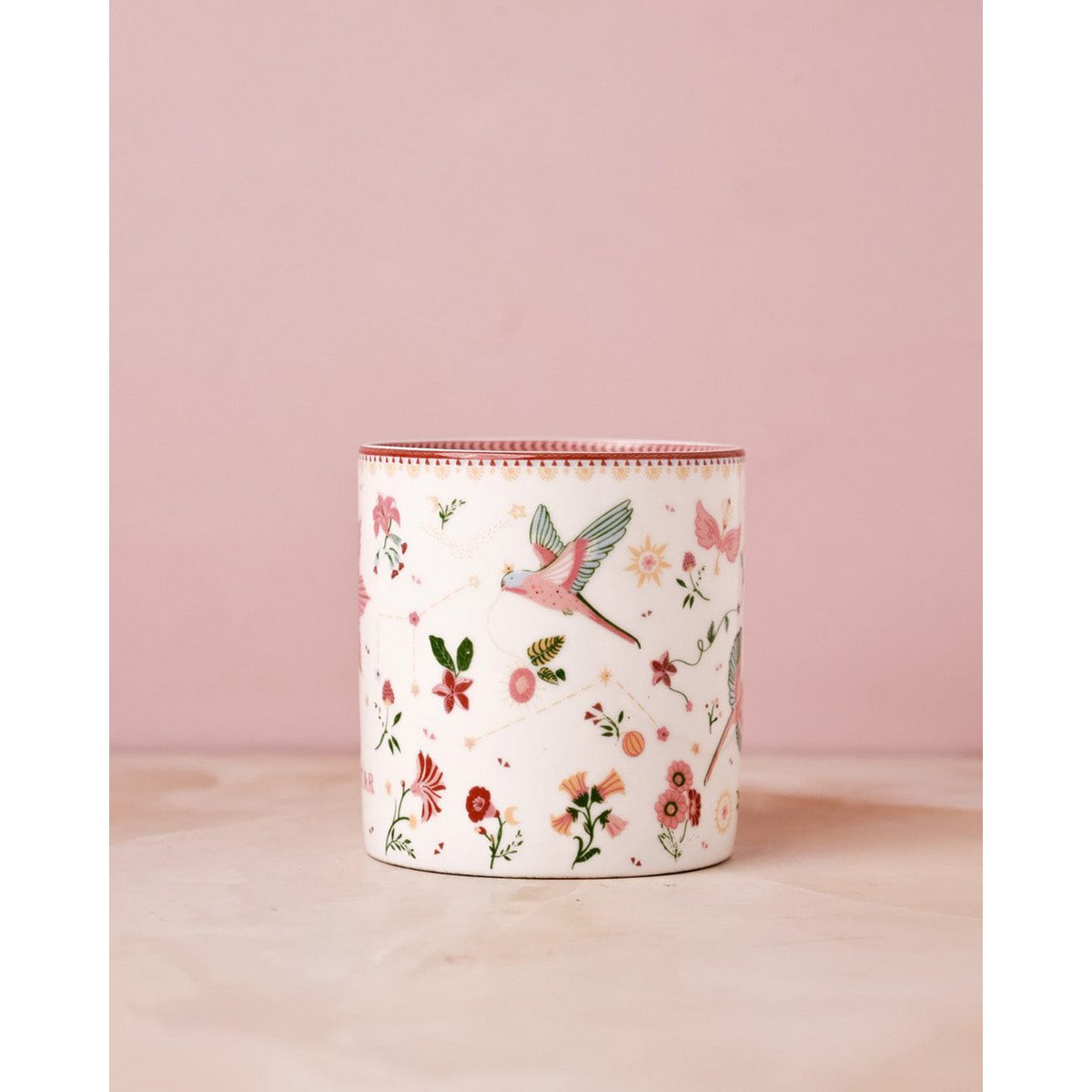 Fine China Coffee Mug - Floral Heart Motif, 300ml