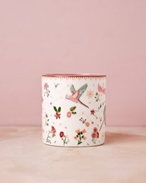 Fine China Coffee Mug - Floral Heart Motif, 300ml