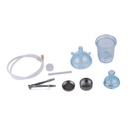 Shisha-Komplettset – ideal für Reisen, Strand, Festivals – Shisha mit Silikonschlauch, Zange, Wasserpfeife, komplettes modernes Acrylglas-Set