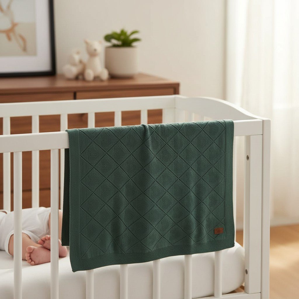 Nuvinokids® Baby Deken Sage Green Hearts