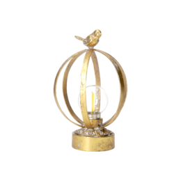 Small lamp with bird h 20 d 14 cm in metal