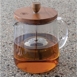 Teiera con Coperchio in Legno e Infusore Removibile 1L