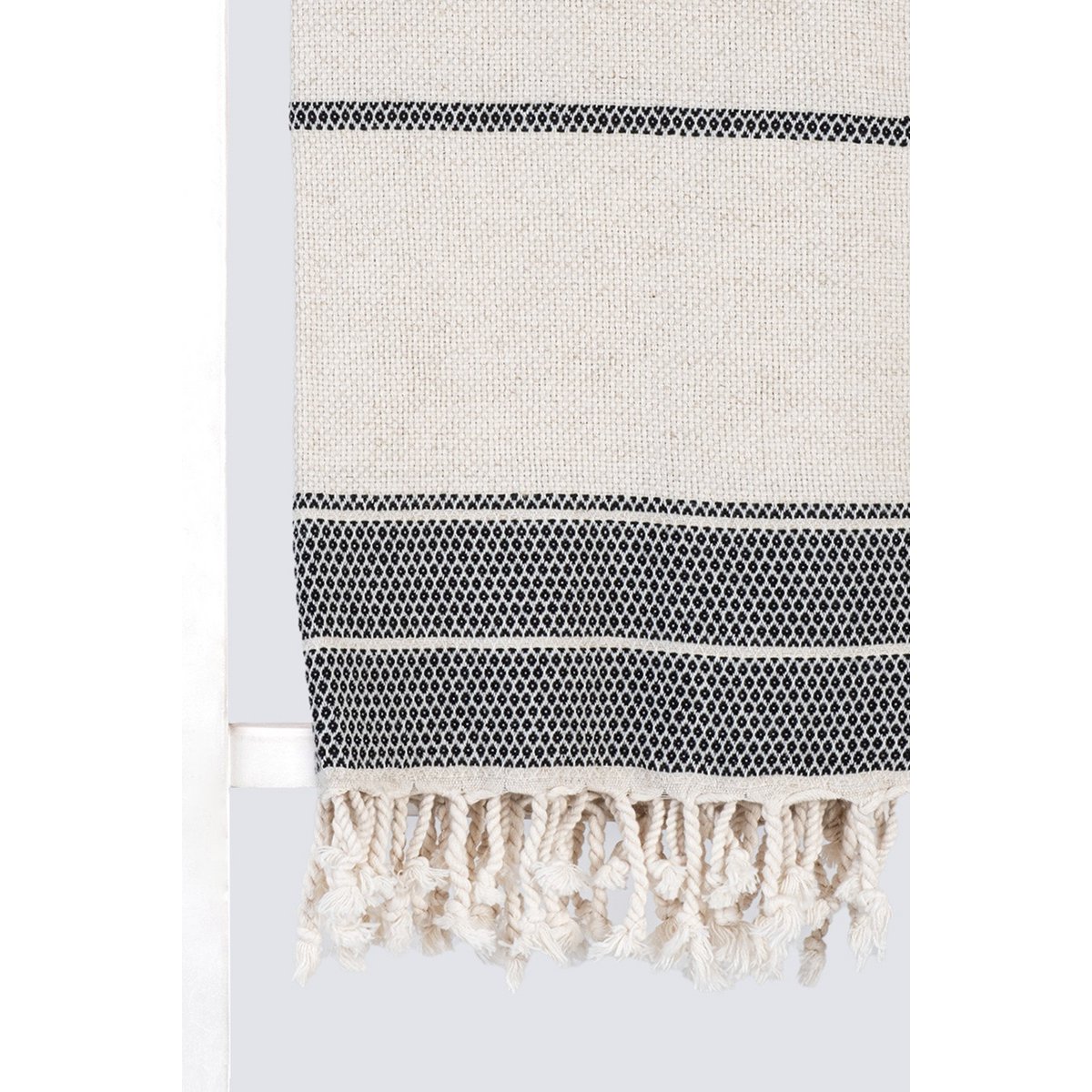 Black 100cm x 180cm 50% Linen - 50% Cotton