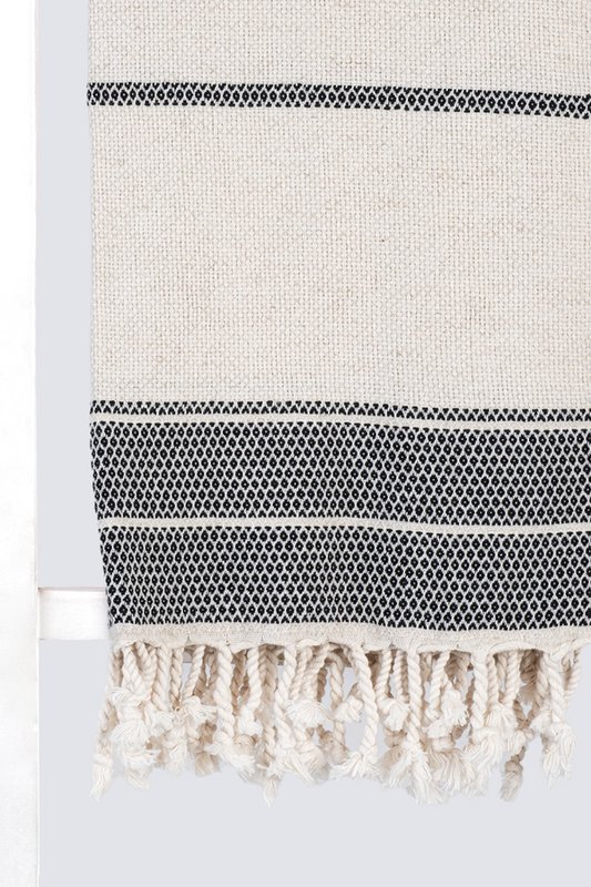 Black 100cm x 180cm 50% Linen - 50% Cotton