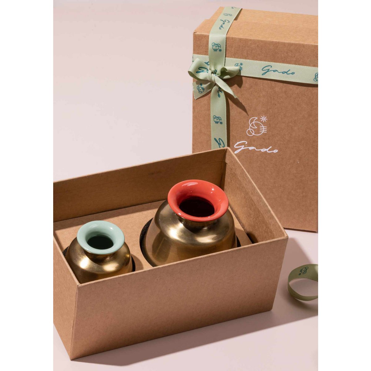 Decoratieve pot | Emaille potten handgemaakt lichtgewicht | Set van 2