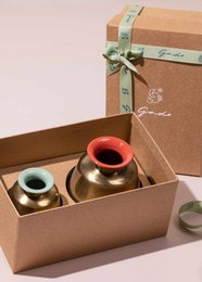 Decoratieve pot | Emaille potten handgemaakt lichtgewicht | Set van 2