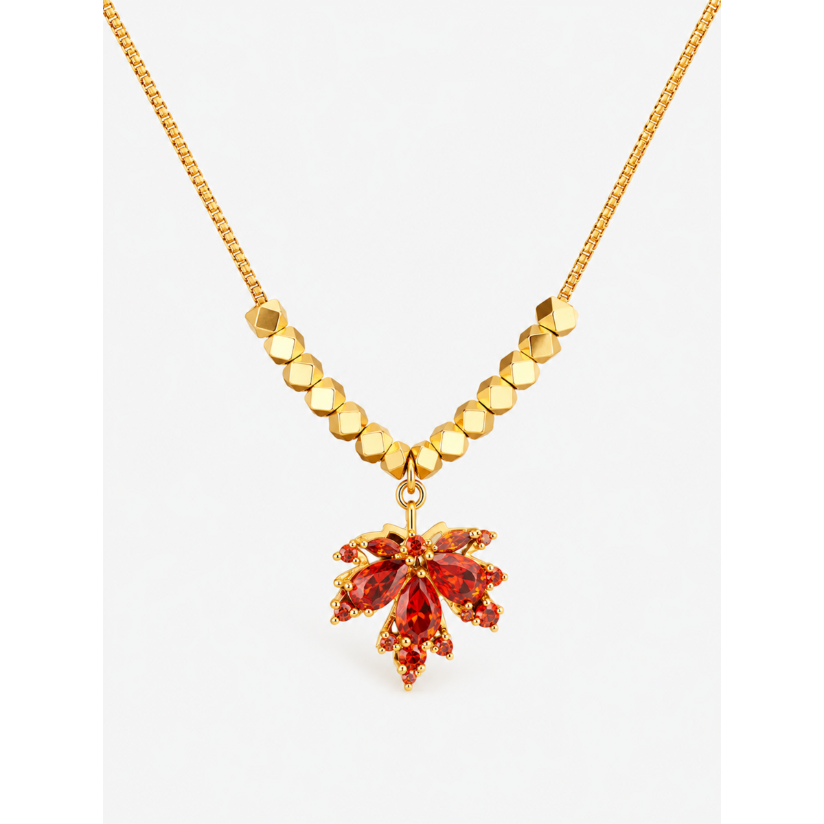 Herfst esdoorn stenen hanger ketting