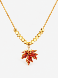 Herfst esdoorn stenen hanger ketting