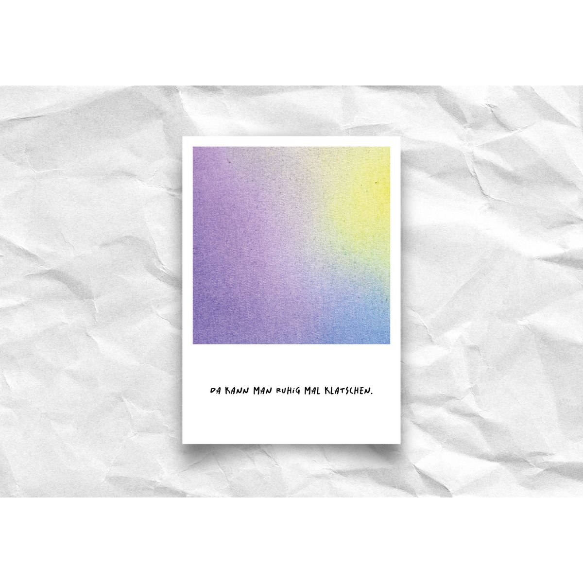 Ansichtkaart “Je kunt klappen” – Polaroid-ontwerp, gerecycled papier A6