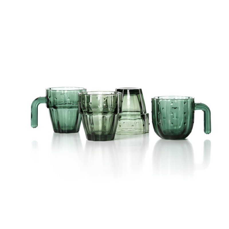 Die Stack-a-Cactus-Gläser – Grün – 4er-Set