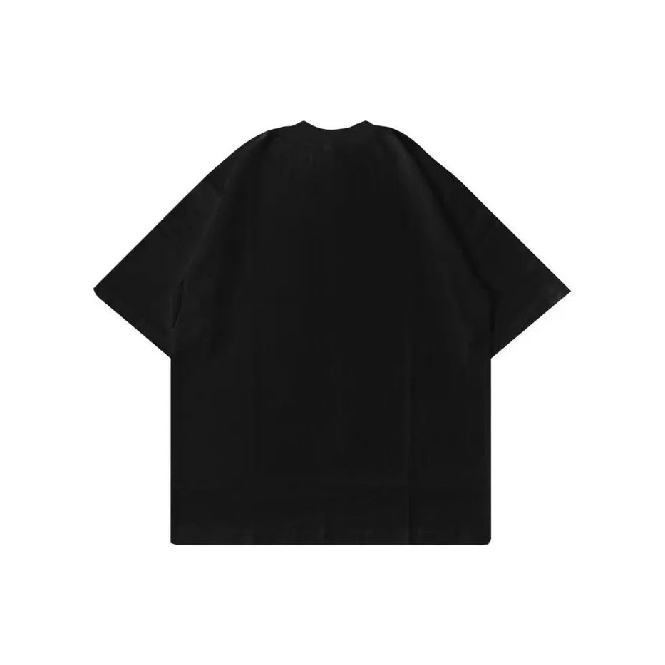 T-Shirt Nera 220gr Fear Oversize Cotone Made in Italy