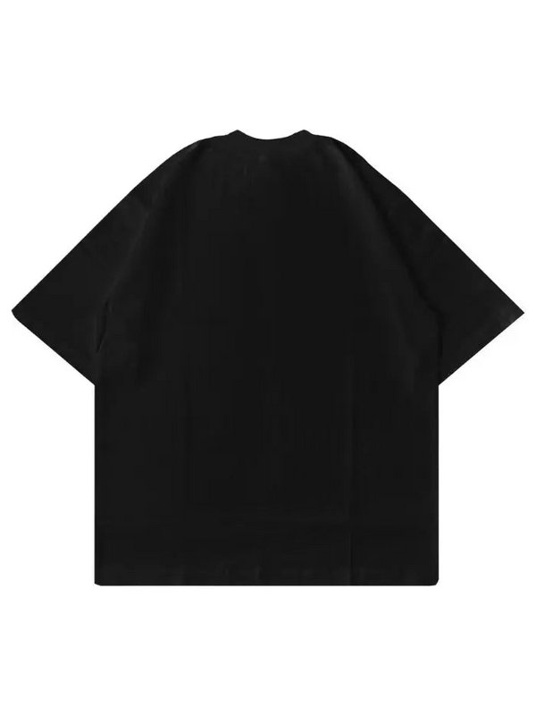 T-Shirt Nera 220gr Fear Oversize Cotone Made in Italy