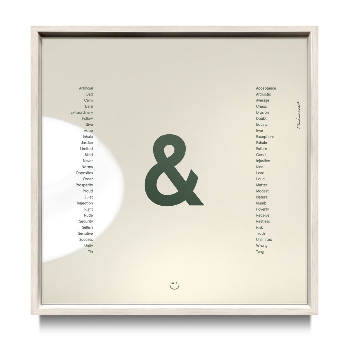 30 x 30 cm + White Oak Furnished Aluminum Frame